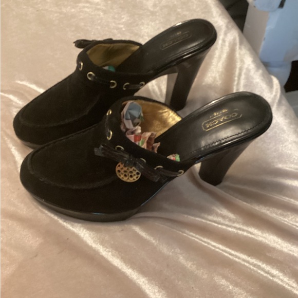 COACH suede slide with heel - Picture 4 of 8